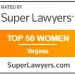 Super Lawyers top 50 women Virginia badge