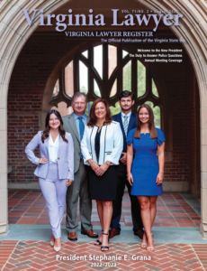 Stephanie Grana and family on the cover of Virginia Lawyer magazine