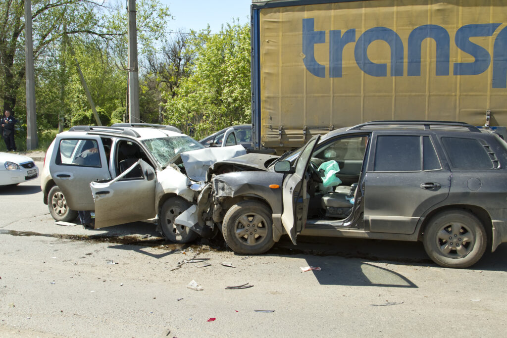 car accident scene to show the scenario for a car accident attorney