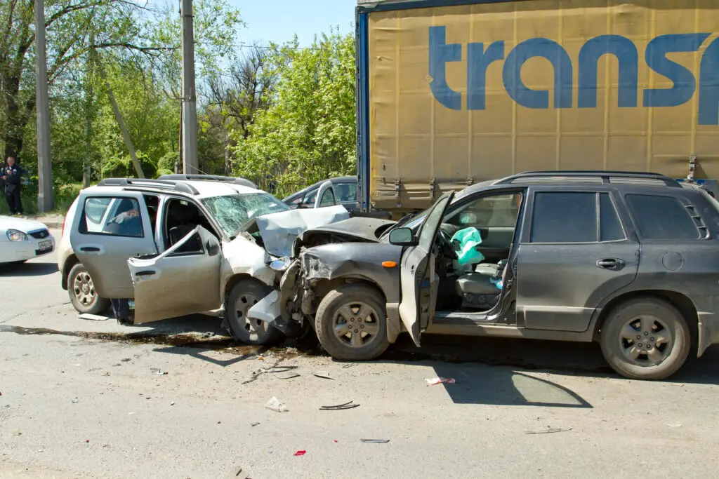 car accident scene to show the scenario for a car accident attorney