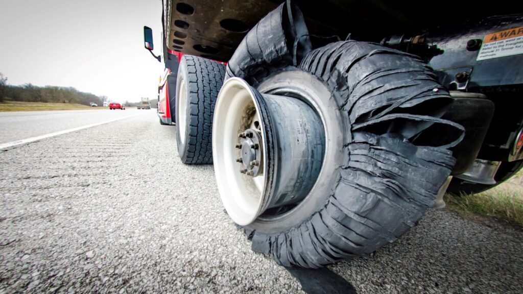 tire blowout on truck