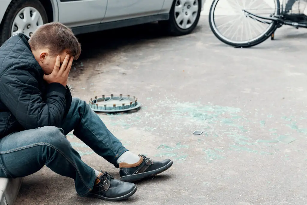 driver after car accident experiencing symptoms of shock