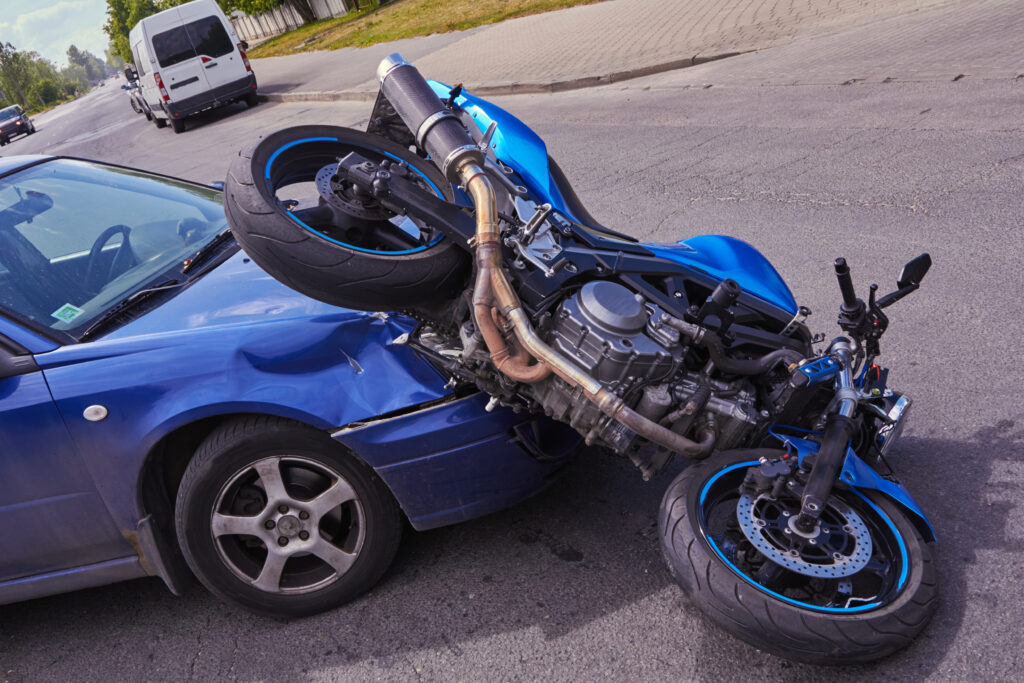 car motorcycle accident scene