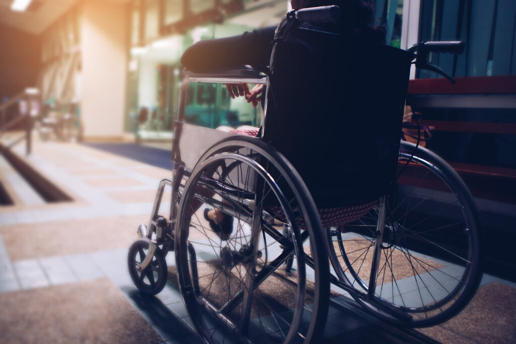 nursing home abuse victim on a wheelchair