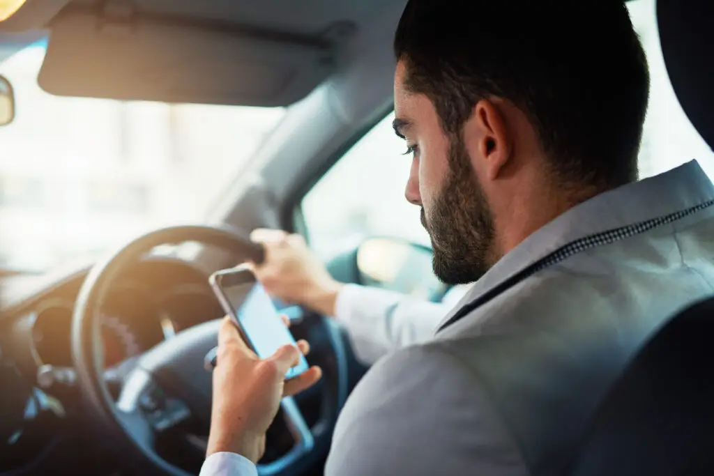 man distracted driving