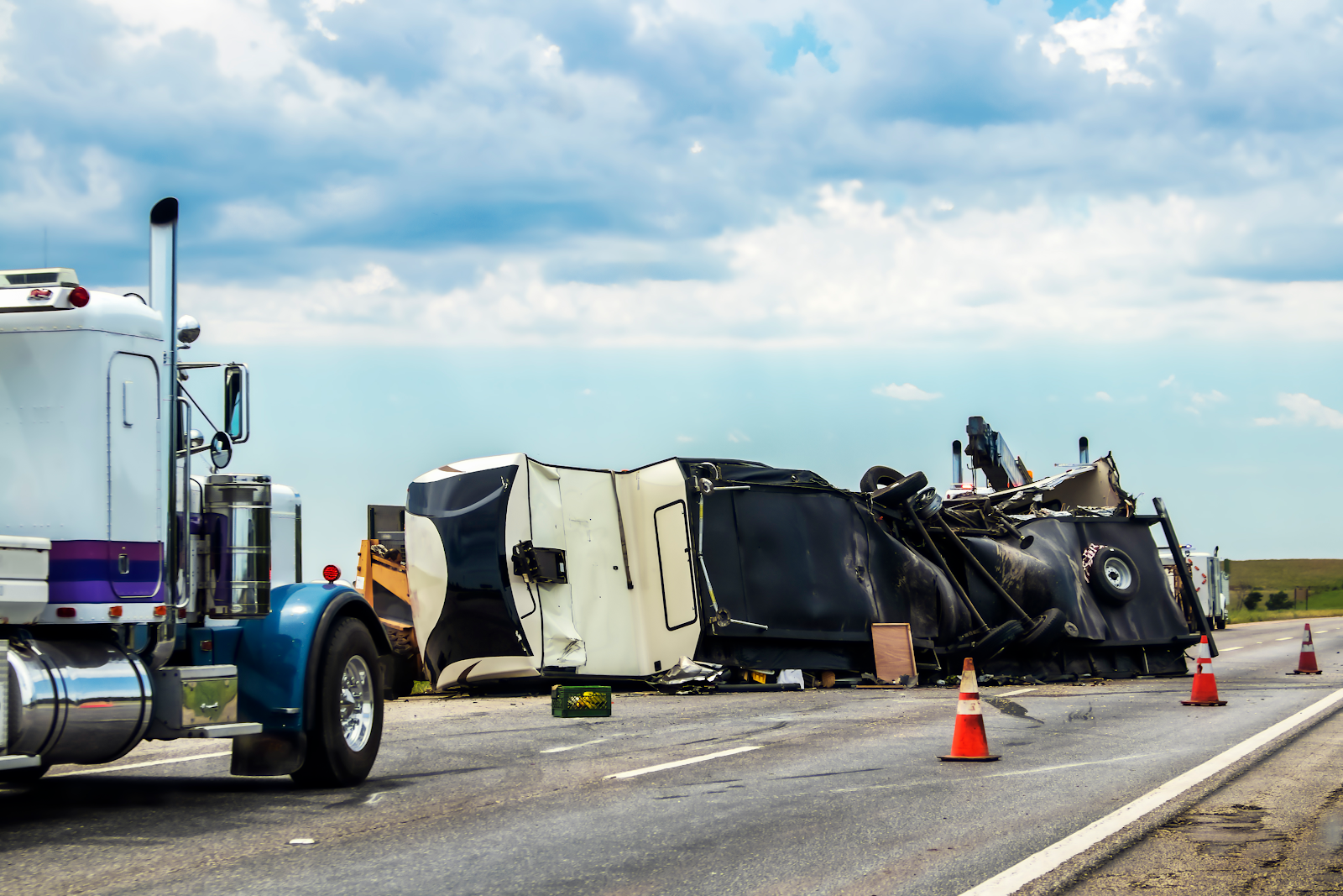 truck driver accident scene, chesapeake truck accident lawyer example