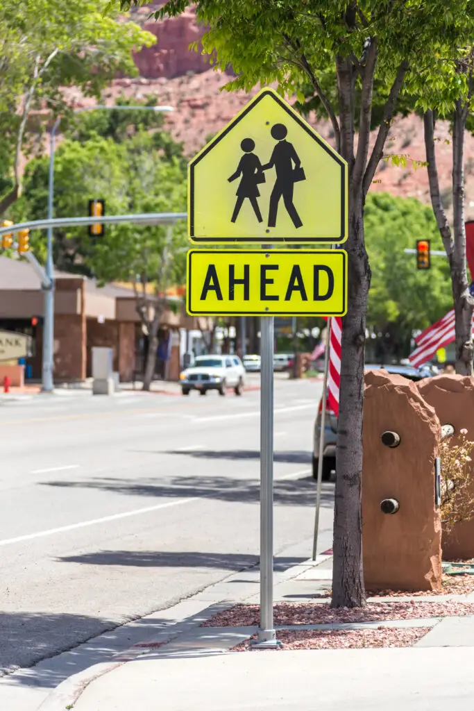 pedestrian sign on a road