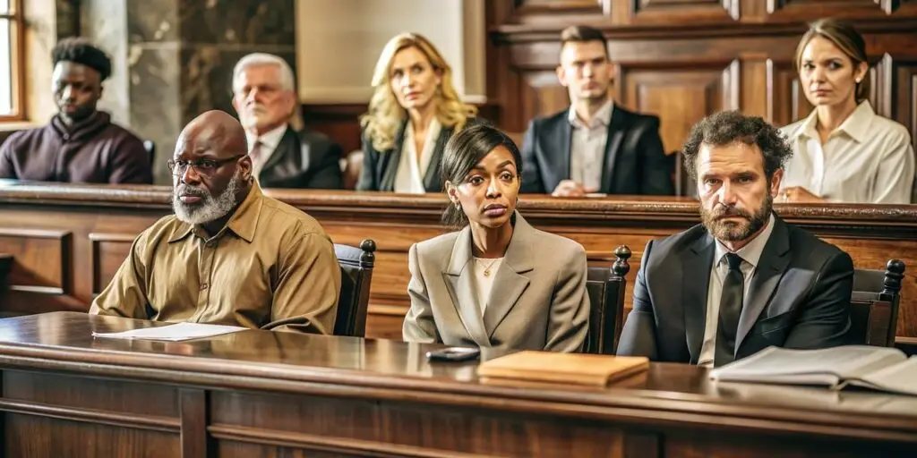 A jury listens to testimony in a personal injury trial.