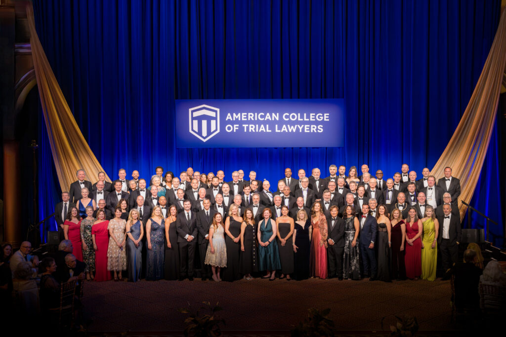 An image of the recent inductees as Fellows to the American College of Trial Lawyers, Including Stephanie Grana of Cantor Grana Bucker Bucci in Richmond, Virginia.