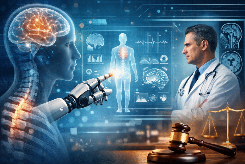 An image showing the use of AI to treat brain and spinal cord injuries.